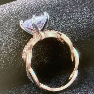 Beautiful 14k Rose Gold 925 Silver 1+ct Diamond Solitaire